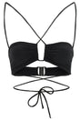 MAGDA BUTRYM Crisscross Bandeau Bikini Top in Black