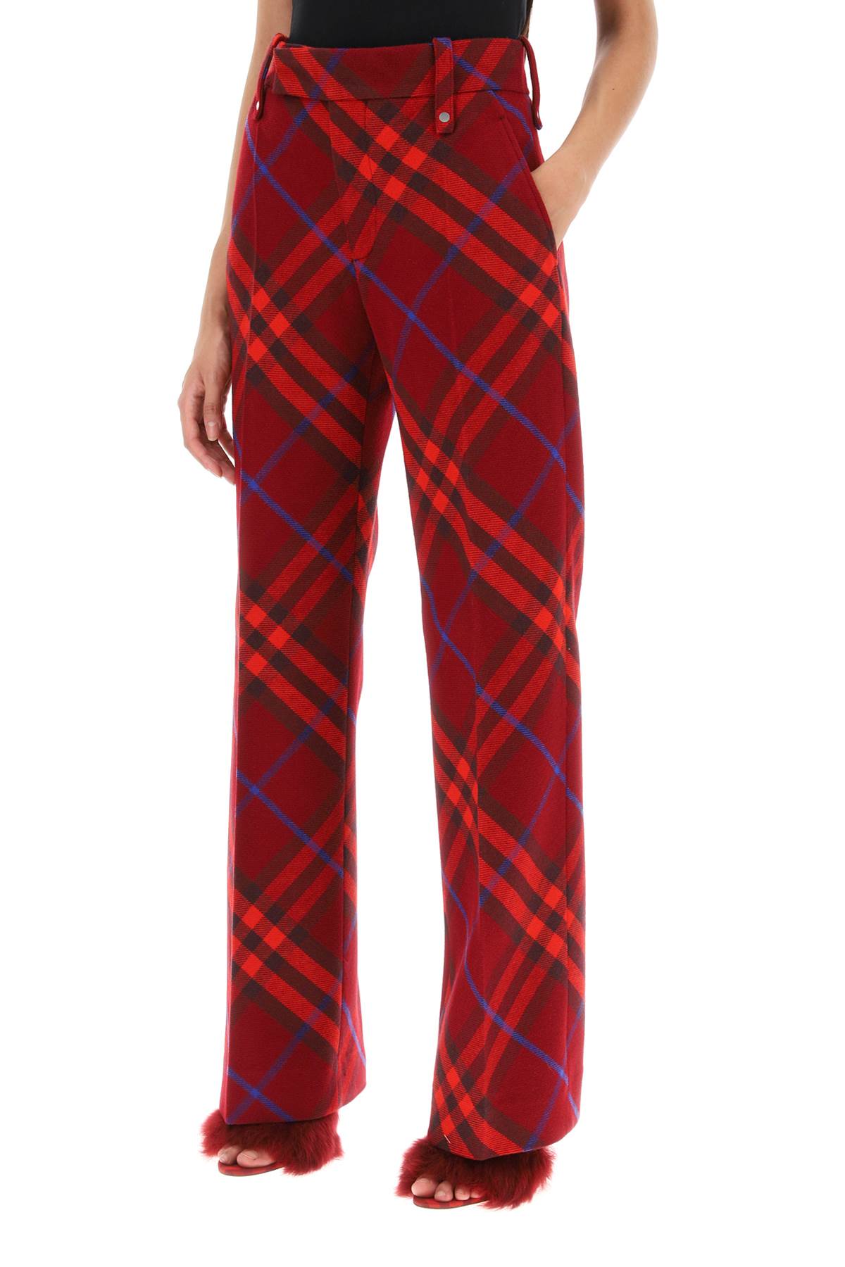 BURBERRY Classic Check Wool Pants for Sophisticated Women