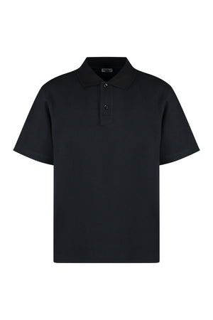 BURBERRY FW23 Black Cotton-Piqué Polo Shirt for Men