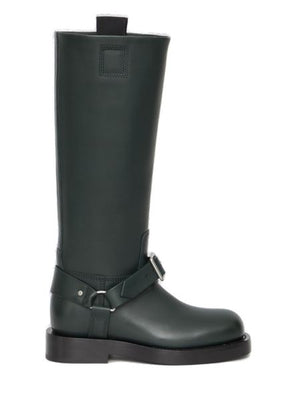 Timeless Elegance Saddle Knee-High Boots - Green