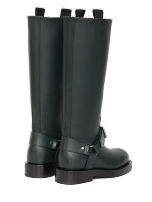 Timeless Elegance Saddle Knee-High Boots - Green