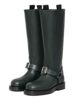 Timeless Elegance Saddle Knee-High Boots - Green