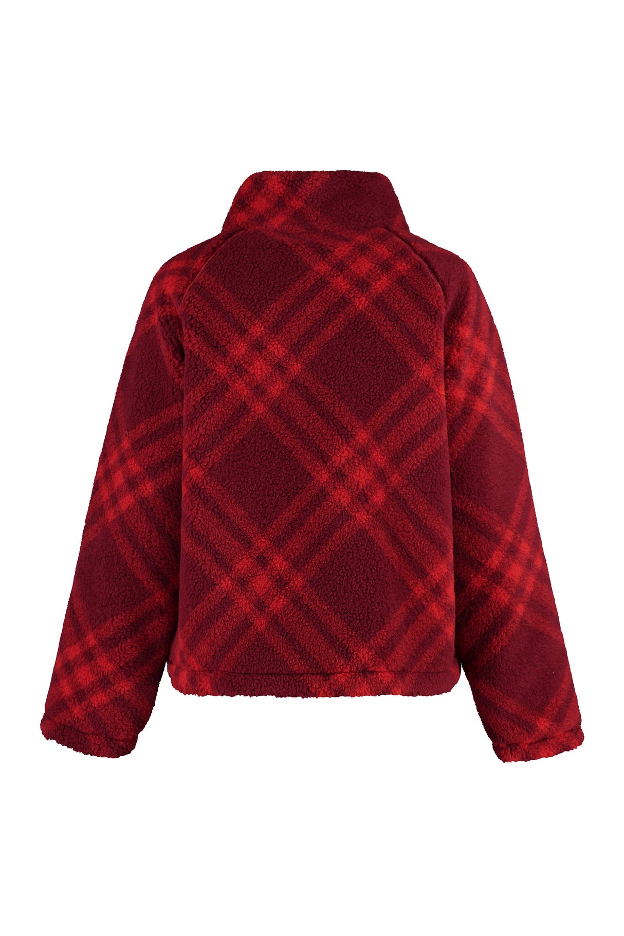 Reversible Fleece Bomber Jacket in Red for Women