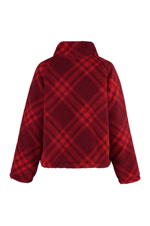 Reversible Fleece Bomber Jacket in Red for Women