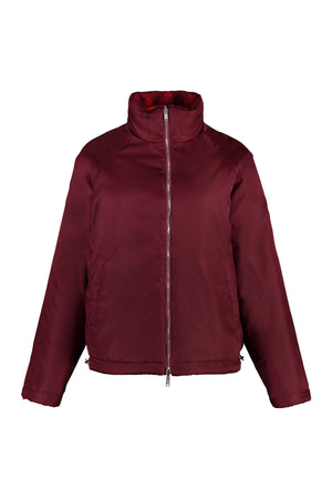 Reversible Fleece Bomber Jacket in Red for Women