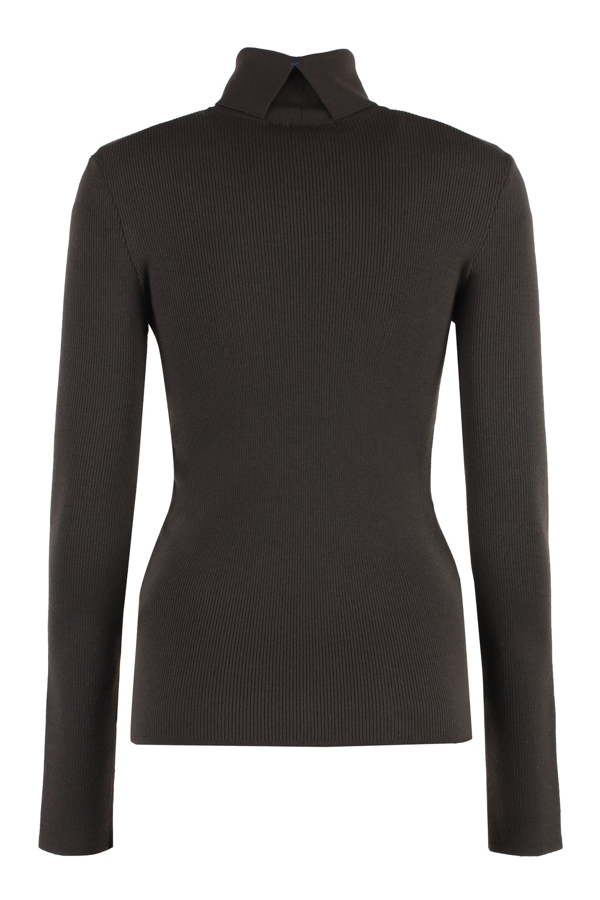 BURBERRY Slim Fit Wool Blend Brown Turtleneck Sweater for Women