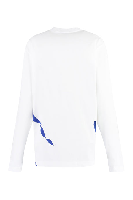 BURBERRY Women's White Print Long Sleeve T-Shirt