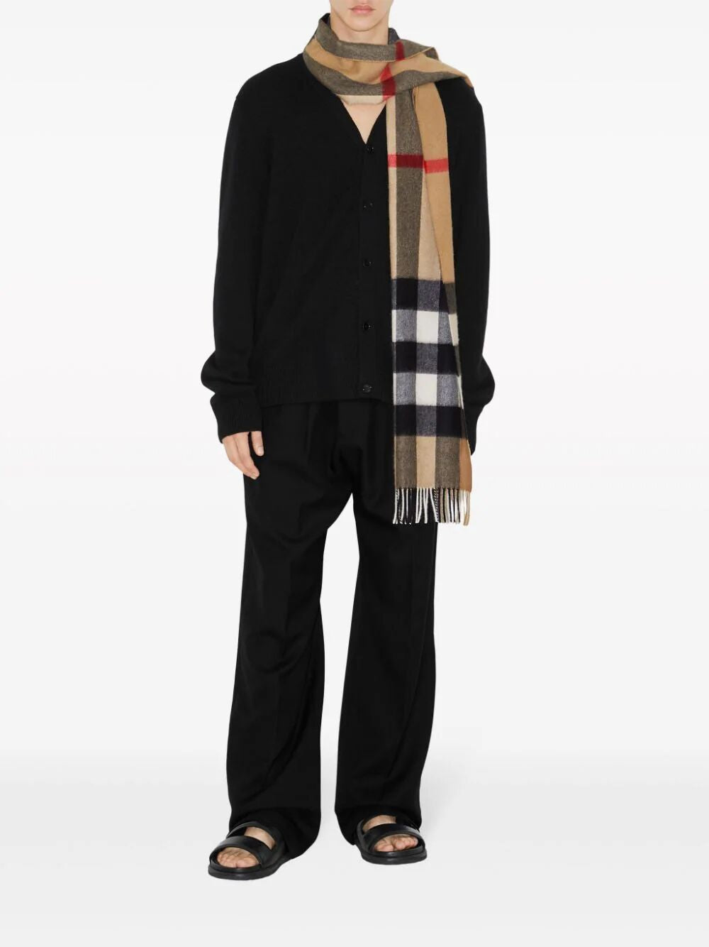 BURBERRY Luxurious Beige Cashmere Scarf for Women - FW24 Collection