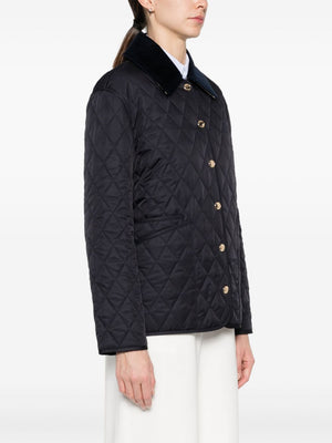 Midnight Blue Multicolor Reversible Quilted Jacket for Women