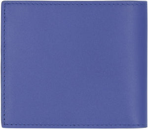 BURBERRY Blue Leather Flap-Over Wallet for Men - FW23 Collection