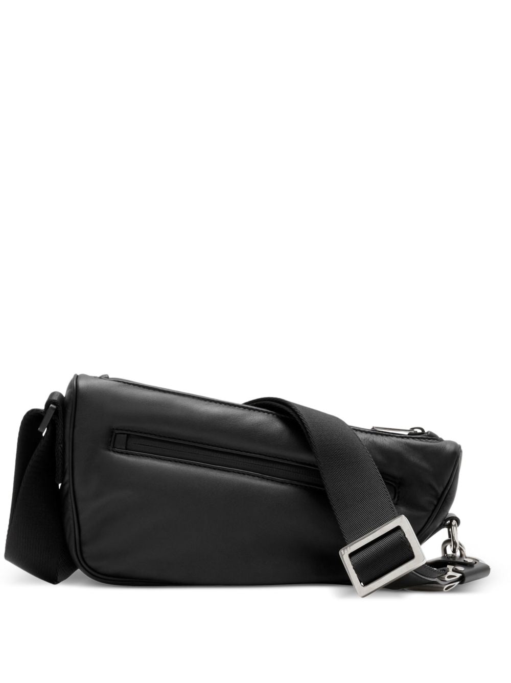 BURBERRY Men's Black Asymmetric Shield Crossbody Handbag for Spring/Summer 2024