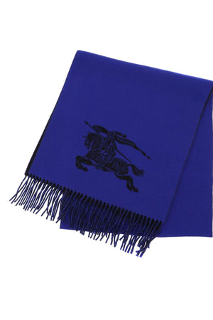 Men's Reversible Cashmere Scarf with Equestrian Design