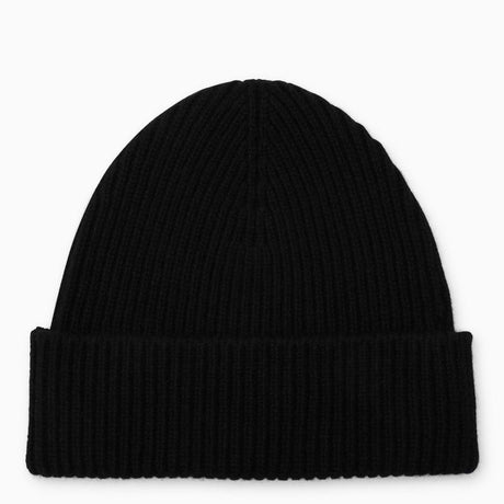 BURBERRY Men's Black Cashmere Hat with Turn Up Brim for FW23