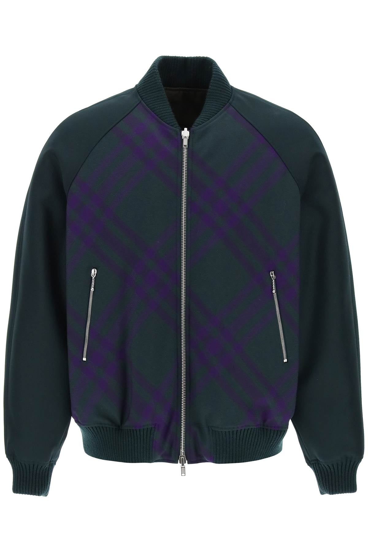 Reversible Jacket with Burberry Check Insert and Knit Details