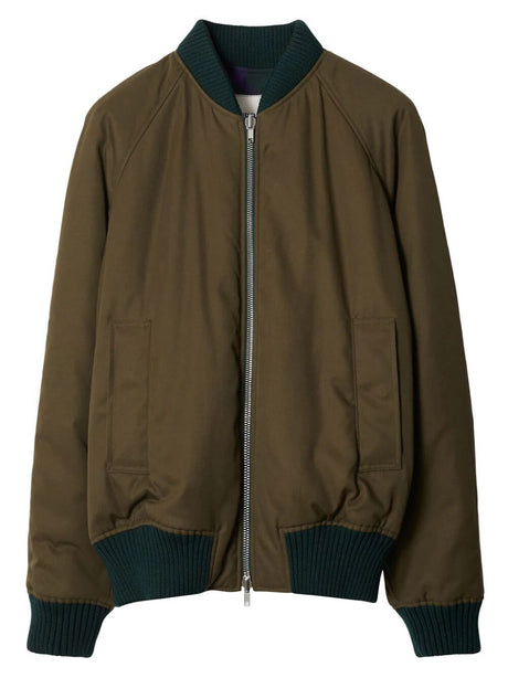 Reversible Techno Wool Twill Bomber Jacket for Men