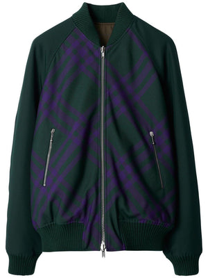 BURBERRY Reversible Bomber Jacket in Techno Wool Twill for Men