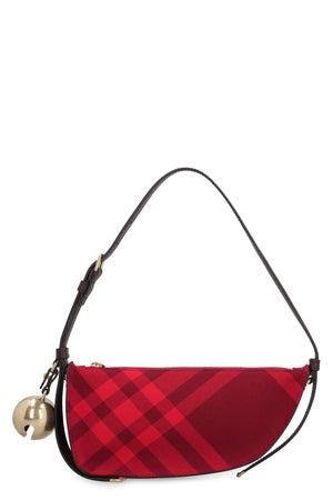 BURBERRY Luxurious Red Fabric Handbag with Gold Hardware and Adjustable Straps