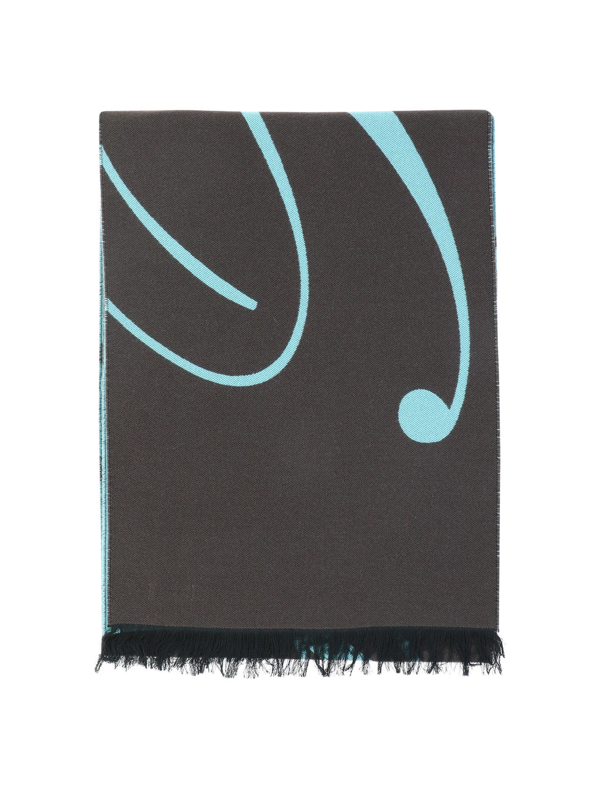 شال فاخر من الصوف والحرير مع تصميم بربري بأحرف جاكارد