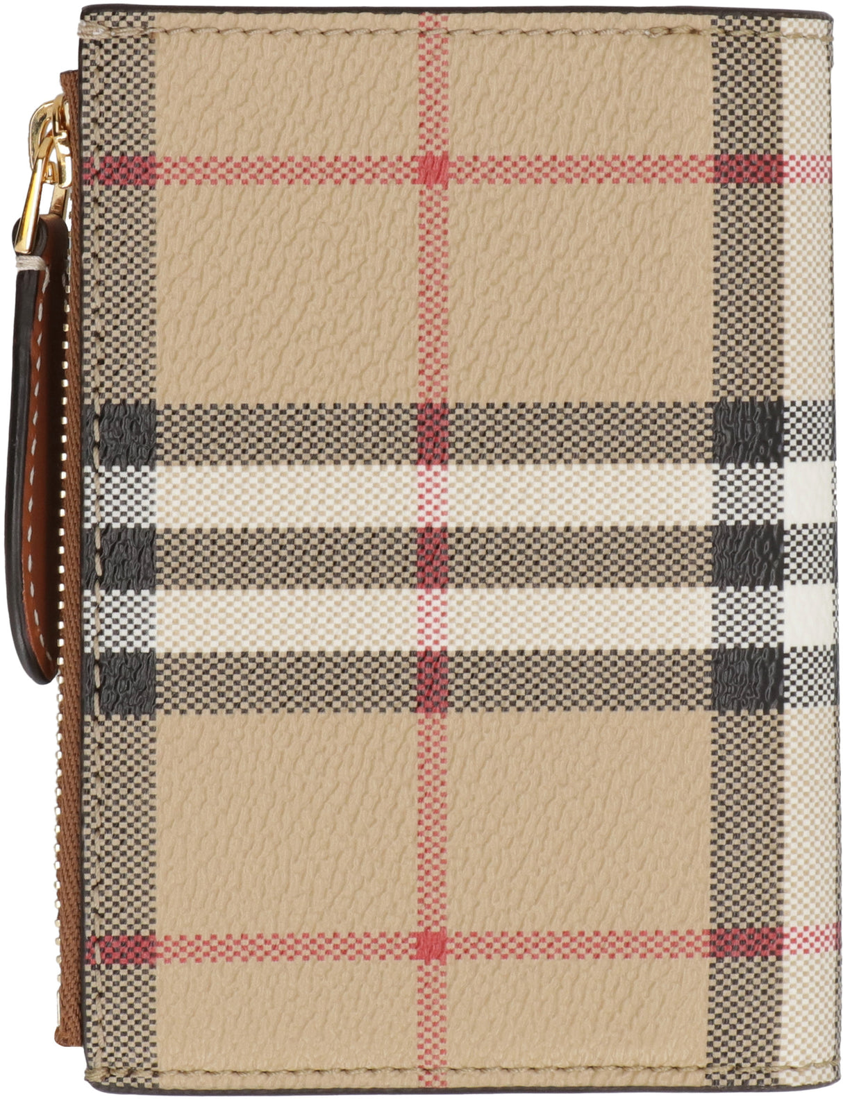 BURBERRY Beige Check Print Leather Wallet for Women | FW23 Collection