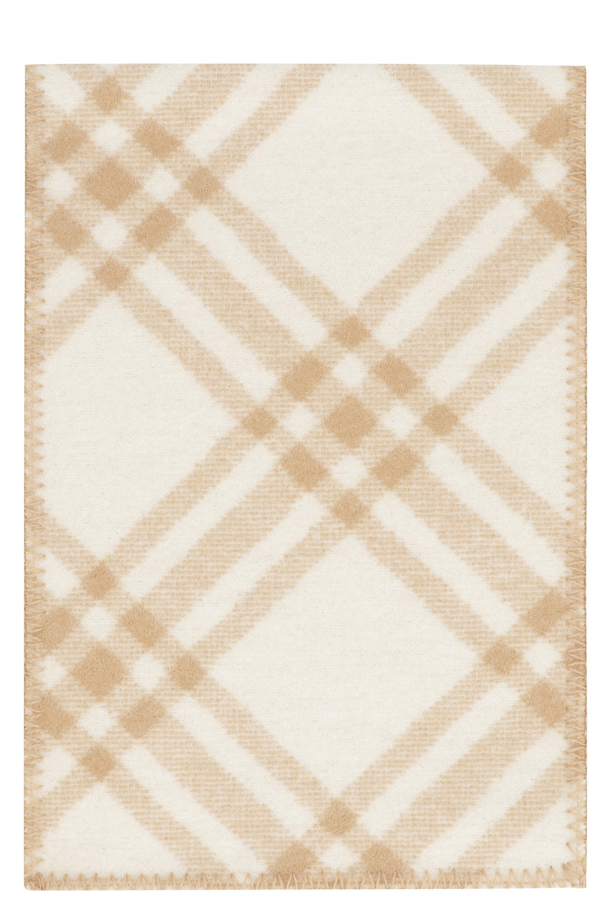 BURBERRY Luxury Wool Check Scarf for Men in Beige - FW23 Collection
