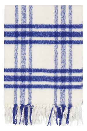 Men's White Fringed Wool Scarf - FW23 Collection