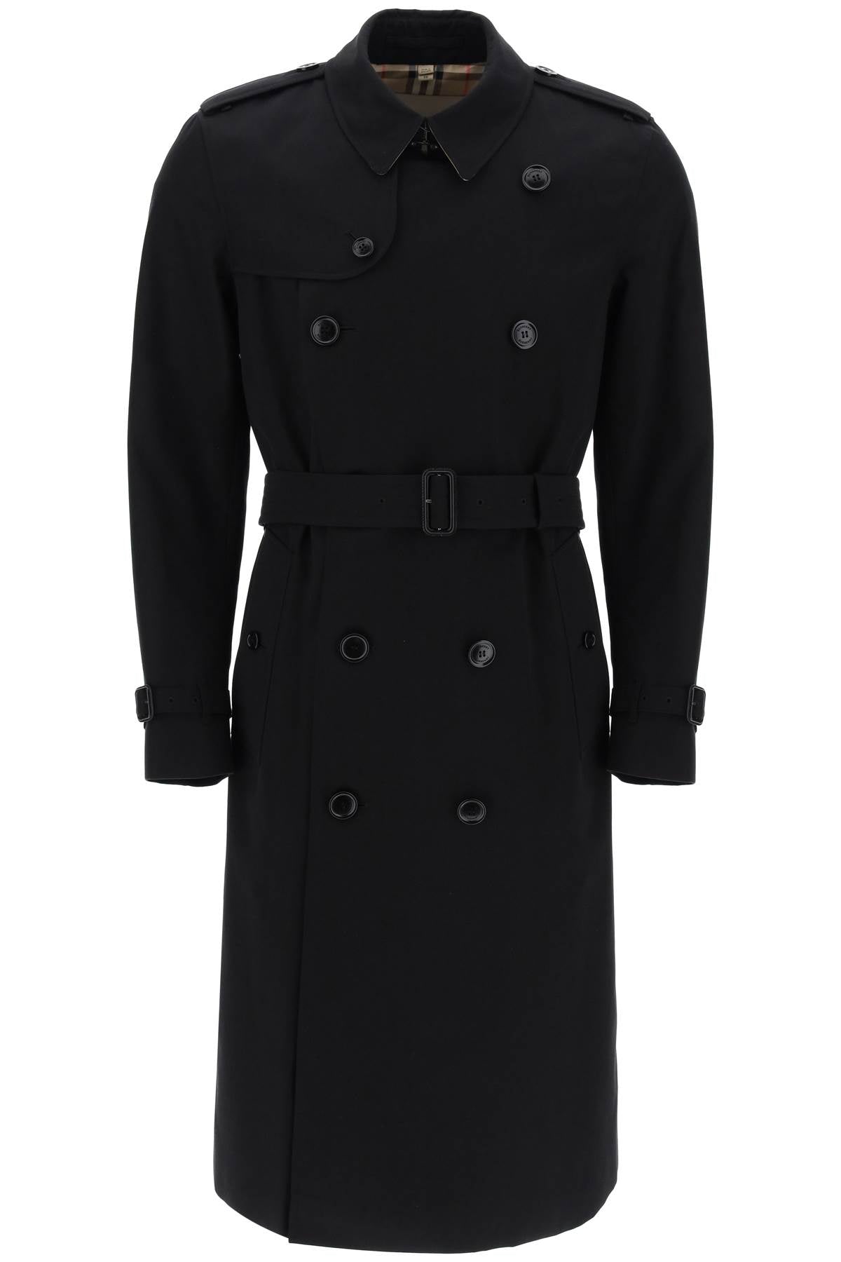 Classic Black Trench Coat for Men from Burberry's Heritage Collection