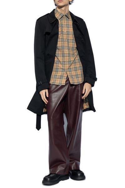 BURBERRY Men's Black Cotton Trench Jacket for Fall/Winter 2024