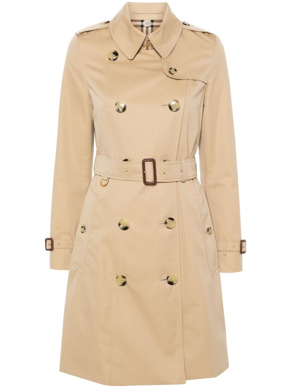 Áo Khoác Trench Coat Cotton Màu Be Trung