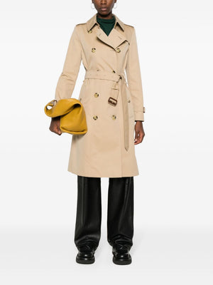 BURBERRY Classic Beige Cotton Trench Coat with Check Lining