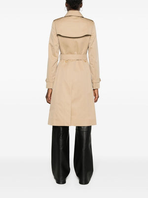 BURBERRY Classic Beige Cotton Trench Coat with Check Lining