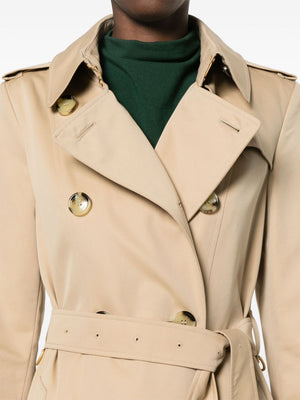 BURBERRY Classic Beige Cotton Trench Coat with Check Lining