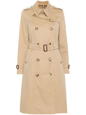 BURBERRY Classic Beige Cotton Trench Coat with Check Lining