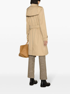 BURBERRY Classic Beige Gabardine Kensington Coat