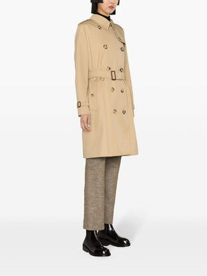 BURBERRY Classic Beige Gabardine Kensington Coat