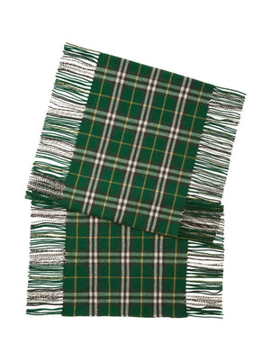 Forest Green Multicolor Checkered Cashmere Scarf