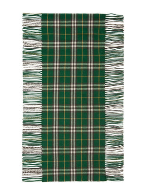 BURBERRY Luxurious Green Cashmere Scarf for both Men and Women