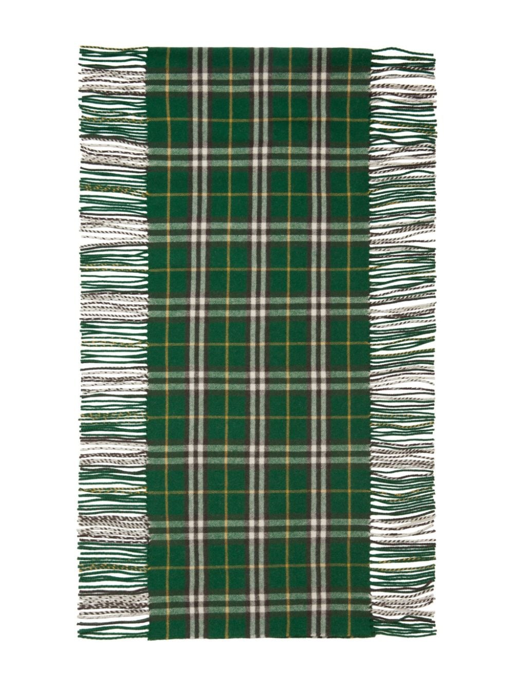 BURBERRY Forest Green Cashmere Check Pattern Scarf for Women - SS24 Collection