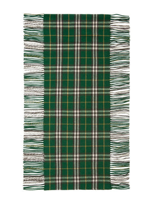 شال رقعة بطبعة بوربيري الأصلي بلون الغابة الخضراء للنساء - مجموعة SS24