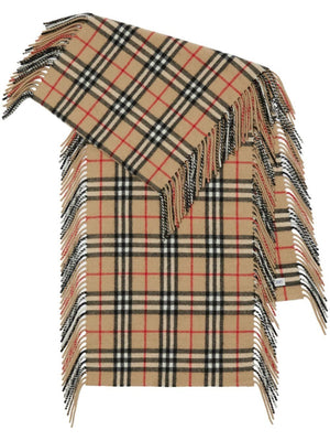 Khăn Cashmere Ba Lỗ Trắng BURBERRY