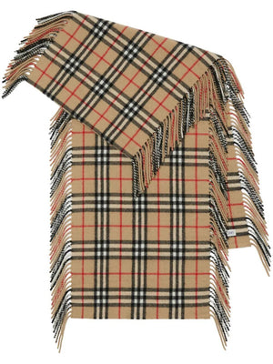 BURBERRY Luxurious Brown Checkered Cashmere Scarf for Men