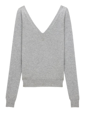 SAINT LAURENT V Neck Cashmere Sweater for Women