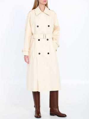 Áo khoác dài cotton màu be cho nữ - Bộ sưu tập SS24