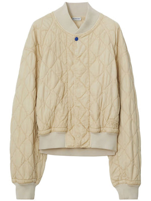 Quilted Bomber Jacket - Tonal Embroidered Design for Women