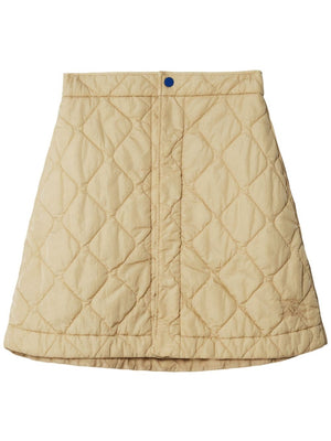 BURBERRY Quilted Mini Skirt in Grey - High-Waisted Trapeze Silhouette for Women