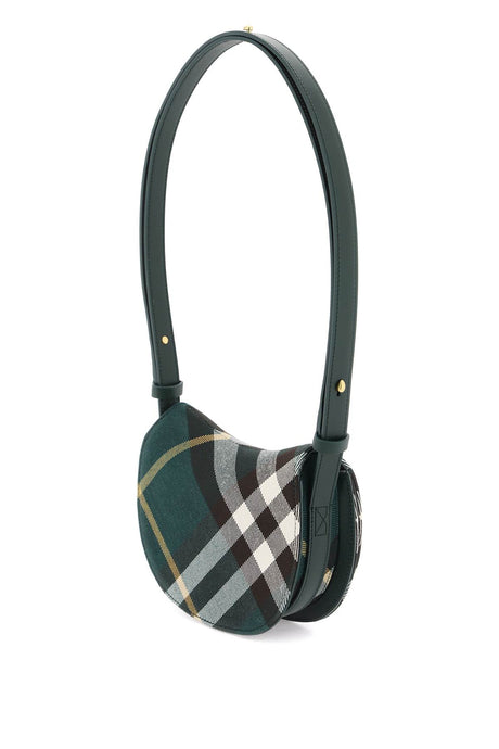 BURBERRY Mini Rocking Horse Check Pattern Wool Shoulder Bag in Green