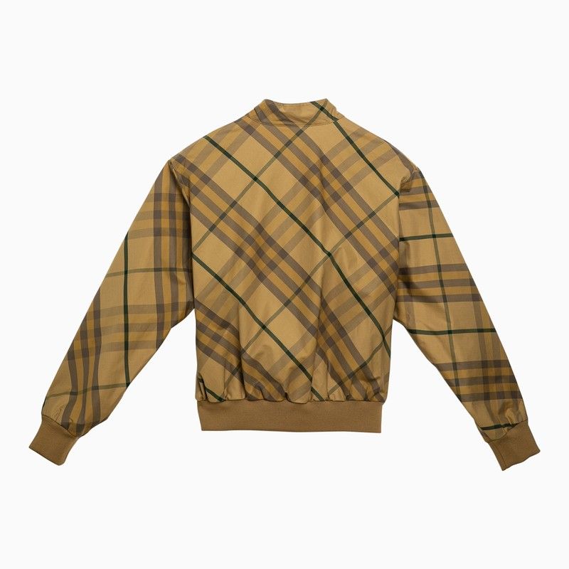 BURBERRY CEDAR YELLOW CHECK PATTERN COTTON JACKET FOR MEN