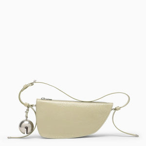 BURBERRY Ecru Leather Shoulder Handbag with Adjustable Strap and Antique Silver-Tone Hardware