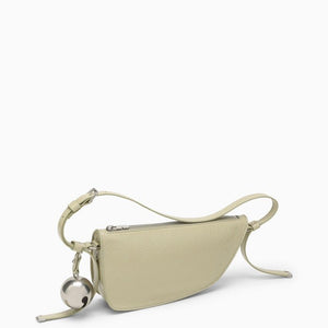 BURBERRY Ecru Leather Shoulder Handbag with Adjustable Strap and Antique Silver-Tone Hardware