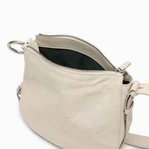 BURBERRY Tan Ruched Calfskin Convertible Mini Shoulder Bag with Silver-Tone Hardware