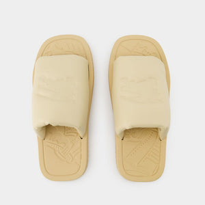 BURBERRY Luxurious Tan Lamb Leather Sandals for Women - SS24 Collection